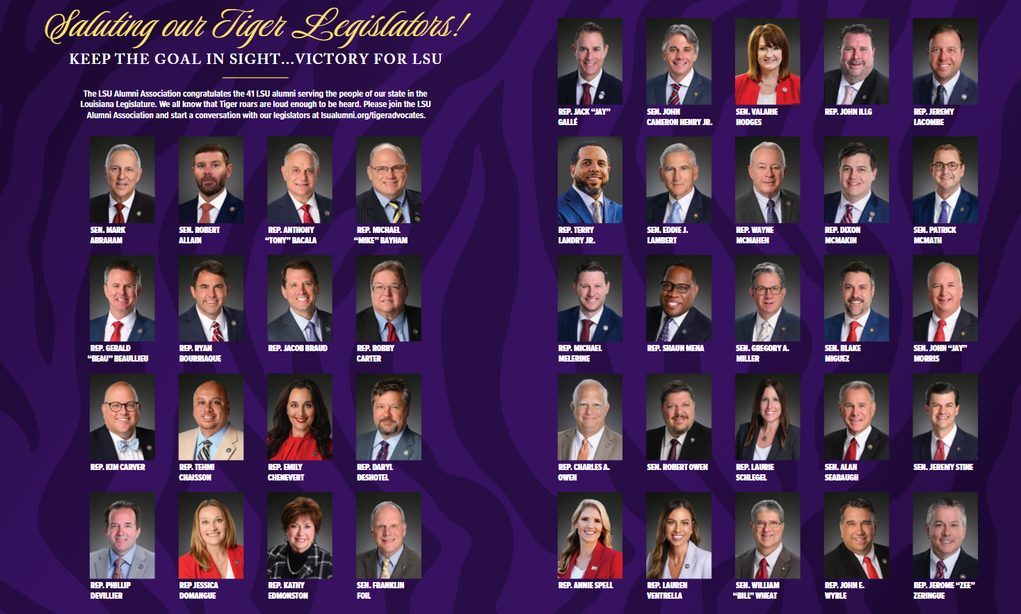 2026 Tiger Legislators 2026 Tiger Legislators